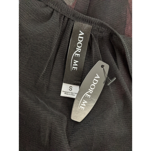 🆕 Adore Me Black Bodysuit with Mesh Cover Size S - Picture 4 of 6